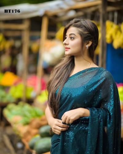 D.NO. BT176 BY BT GEORGETTE SEQUENCE SAREE MANUFACTURER IN INDIA